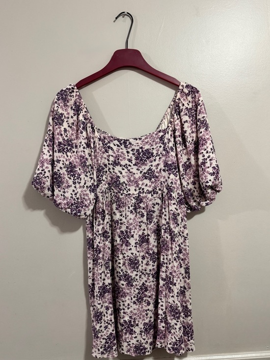 Altar'd State Dresses & Skirts - Altar'd State Purple Floral Puff-Sleeve Mini Dress Woman’s Size Small